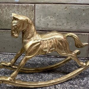 Vintage Brass Rocking Horse